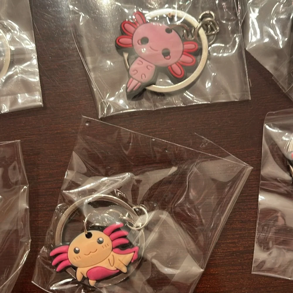 12 nwt Pink Axolotl Keychains for Kids or adults
